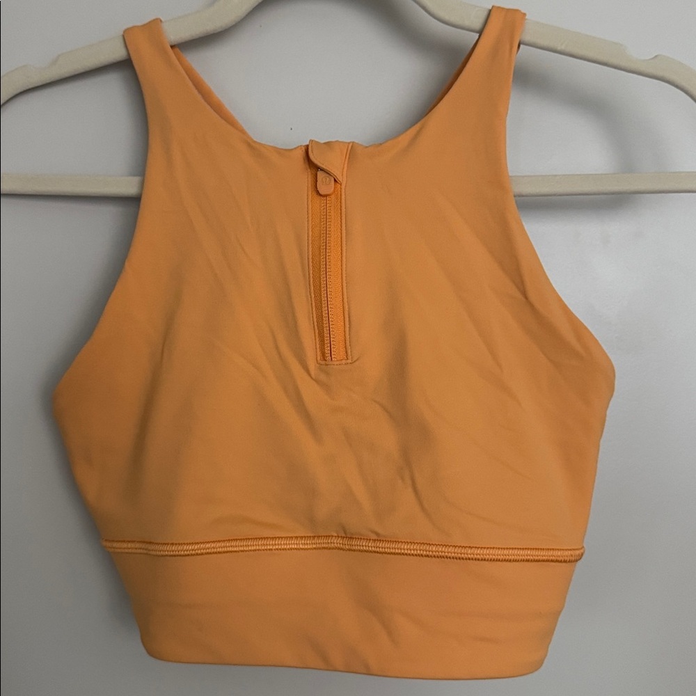 LULULEMON-Energy High Neck Longline Bra Zip up Size 6 *no bra pads